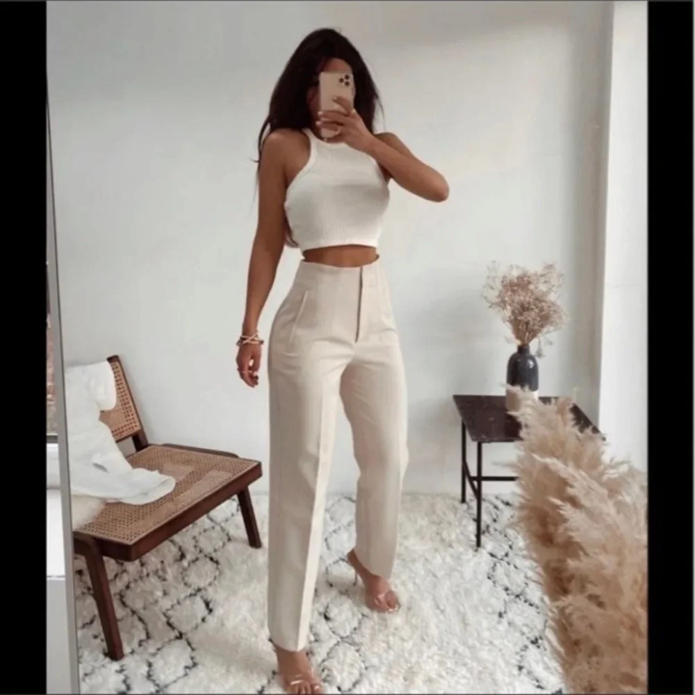 Zara | Pants & Jumpsuits | Zara High Waisted Darted Trousers  display picture 1